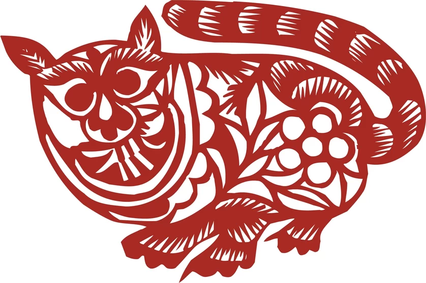中国风中式传统喜庆民俗人物动物窗花剪纸插画边框AI矢量PNG素材【582】